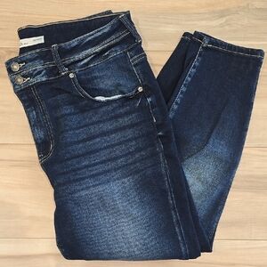 KanCan Blue Ankle Cropped Jeans with Tapered Fit